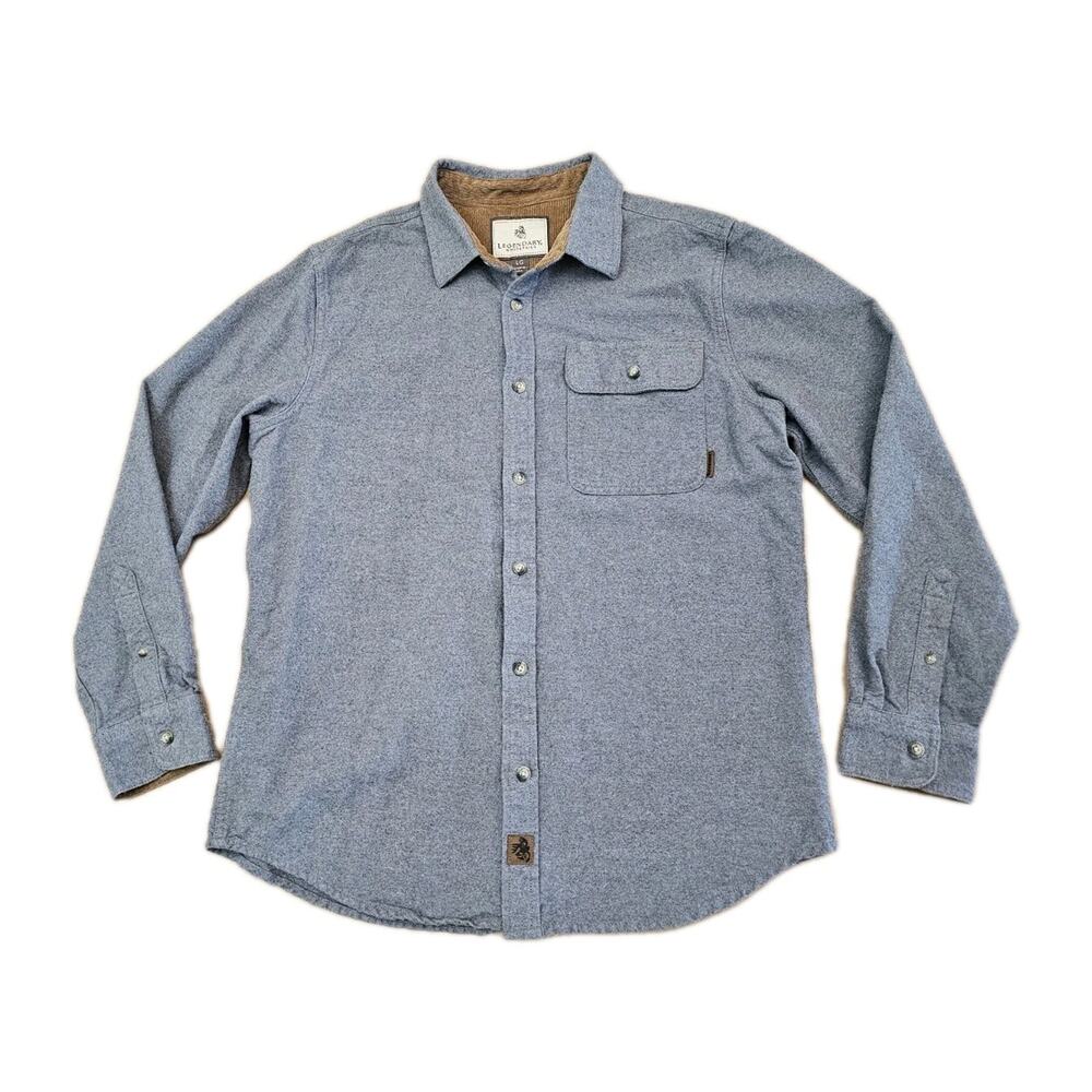 Men’s Legendary Whitetails The Original Buck Camp Gray Flannel Shirt Size Large